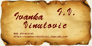 Ivanka Vinulović vizit kartica